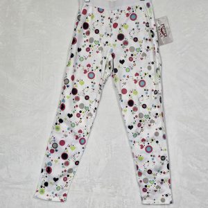 Pepper Skins Leggings Girls Youth M White Heart Print Polyester Pull-On
